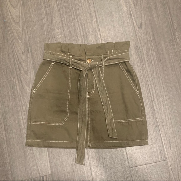 Free People Skirt Olive Green Size 10 Preowned - Picture 3 of 8